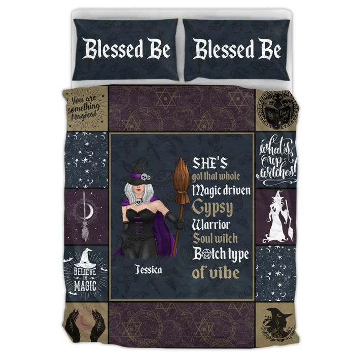 Custom Personalized Witch Quilt Bed Sets - Gift Idea For Witch Lovers - She's Got That Whole Magic Driven Gypsy