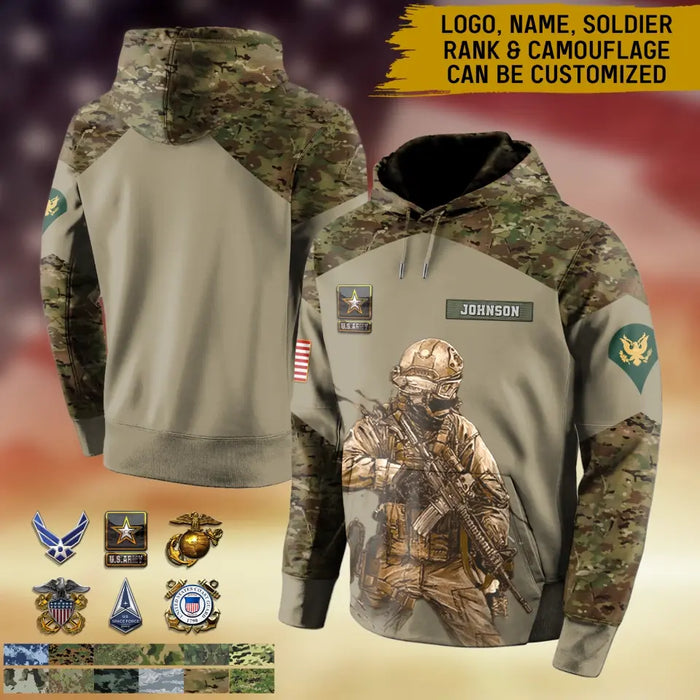 Custom Personalized Soldier All-Over Print Hoodie - Gift Idea For Soldier/ Father/ Brother/ Son