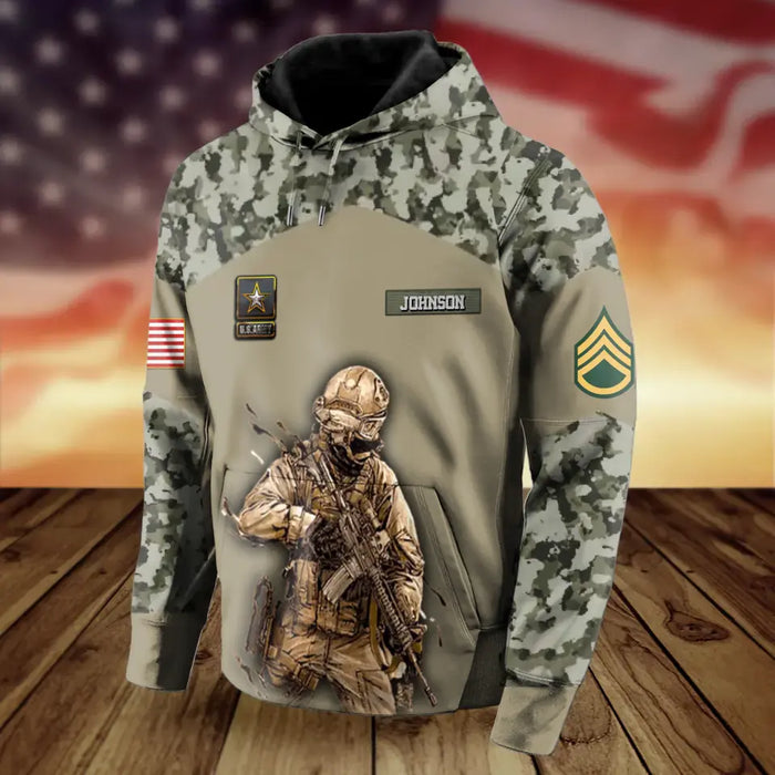 Custom Personalized Soldier All-Over Print Hoodie - Gift Idea For Soldier/ Father/ Brother/ Son