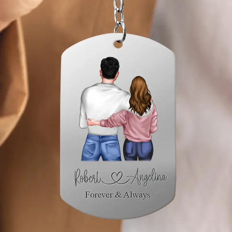 Personalized Couple Aluminum Keychain - 
 Gift Idea For Couple/Valentine's Day - Little Reminders You Are Enough