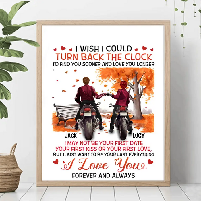 Personalized Couple Unframed Vertical Poster - Gift Idea For Couple/ Him/ Her/ Valentine's Day - I Wish I Could Turn Back The Clock
