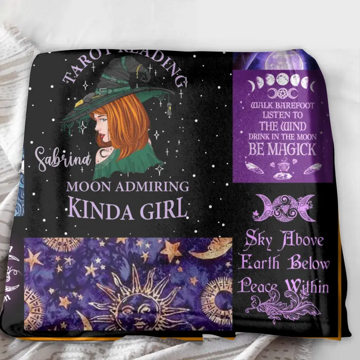 Custom Personalized Witch Quilt/ Single Layer Fleece Blanket - Halloween Gift Idea For Witch Lovers - I Am A Sage Burning