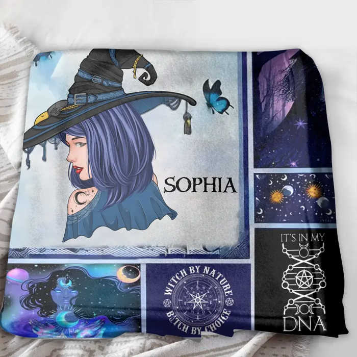 Custom Personalized Witch Quilt/ Single Layer Fleece Blanket - Halloween Gift Idea For Witch Lovers - I Am A Sage Burning  Crystal Collecting