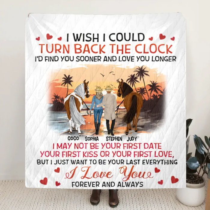 Personalized Riding Horse Couple Single Layer Fleece Blanket/ Quilt Blanket - Gift Idea For Couple/ Him/ Her/ Valentine's Day - I'd Find You Sooner