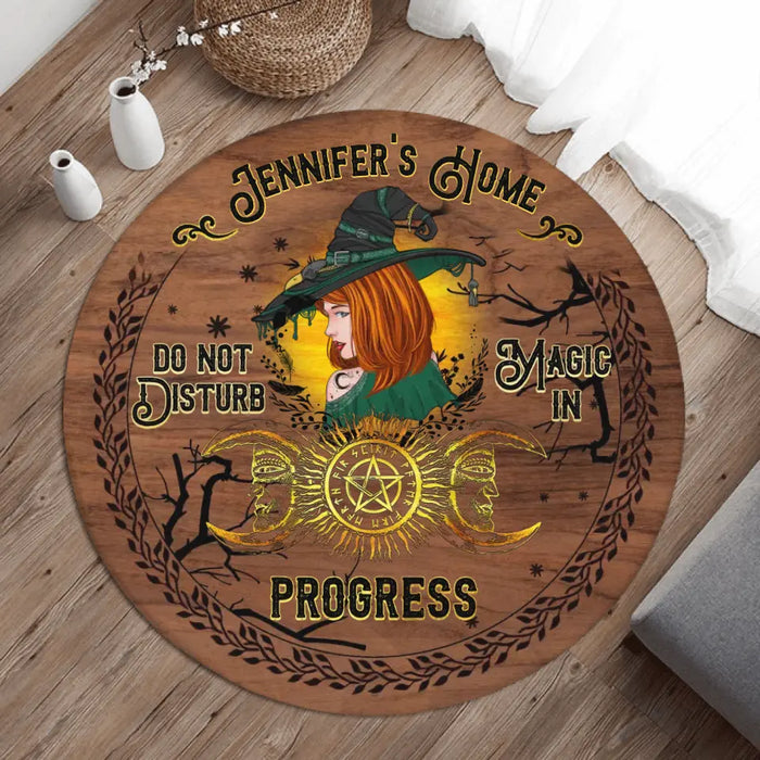 Custom Personalized Witch Round Rug - Halloween Gift Idea For Witch Lovers - Do Not Disturb