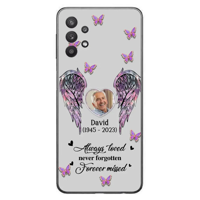 Custom Personalized Memorial Phone Case - Memorial Gift Idea For Family Member - Upload Photo - Case For iPhone/Samsung - Always Loved Never Forgotten Forever Missed