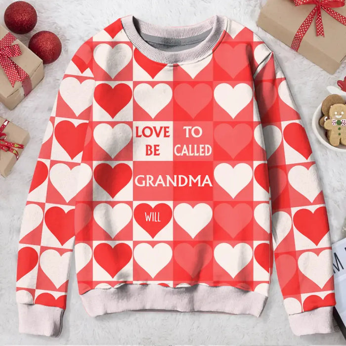 Personalized Grandma Mom Sweater - Valentine Mother's Day Gift Idea For Grandma/Mother - Up to 12 Kids - Love To Be Called Grandma
