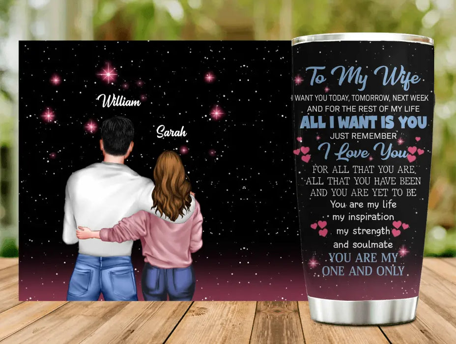 Personalized To My Wife Tumbler - Valentine's Day Gift Idea For Wife From Husband - You Are My One And Only