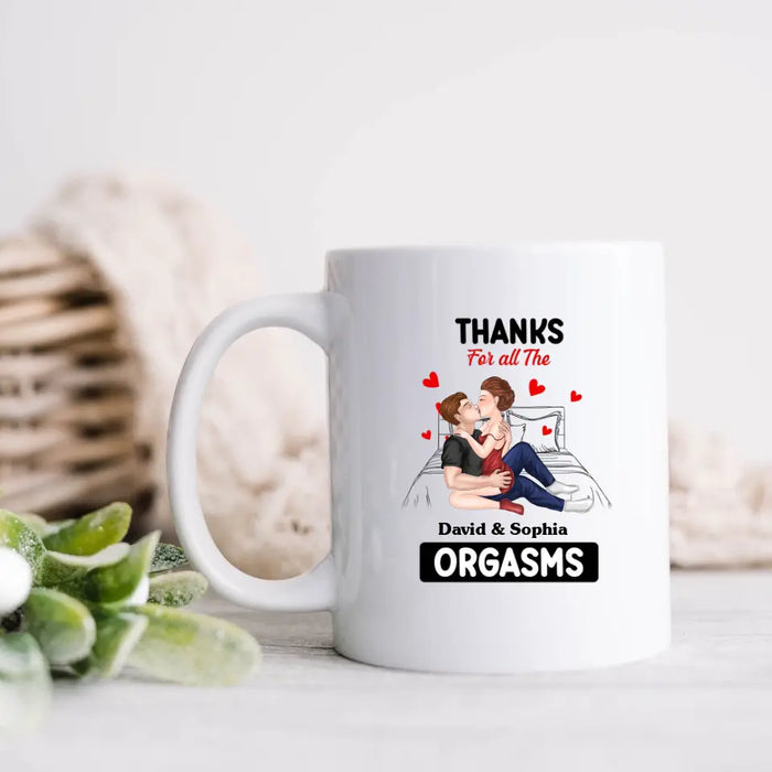 Custom Personalized Couple Coffee Mug - Gift Idea For Couple/Valentine's Day - Thanks For All The Orgasms