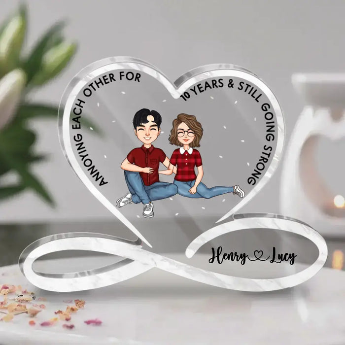 Custom Personalized Couple Acrylic Plaque - Anniversary Gift for Wife/Husband/Couple - Annoying Each Other & Still Going Strong