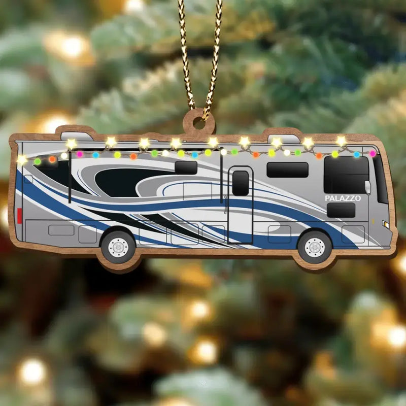 Personalized Camping Xmas Wooden Ornament - Christmas Gift Idea For Camping Lover/Christmas Decoration Gift