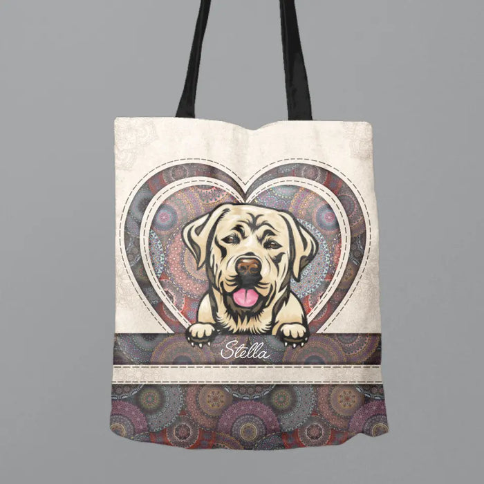 Custom Personalized Dog Mom Canvas Bag - Upto 
5 Dogs - Gift for Dog Lovers