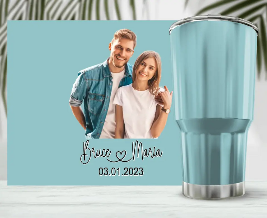 Custom Personalized Couple Irregular Tumbler - Gift Idea For Valentines/ Couple - Upload Couple Photo