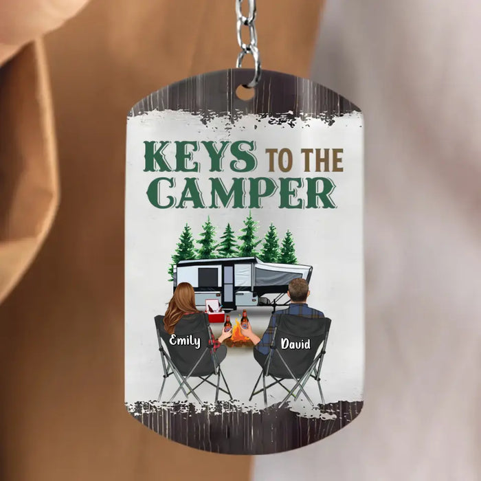 Custom Personalized Camping Couple Aluminum Keychain - Gift Idea For Couple/ Camping Lover - Valentines Day Gift - Keys To The Camper