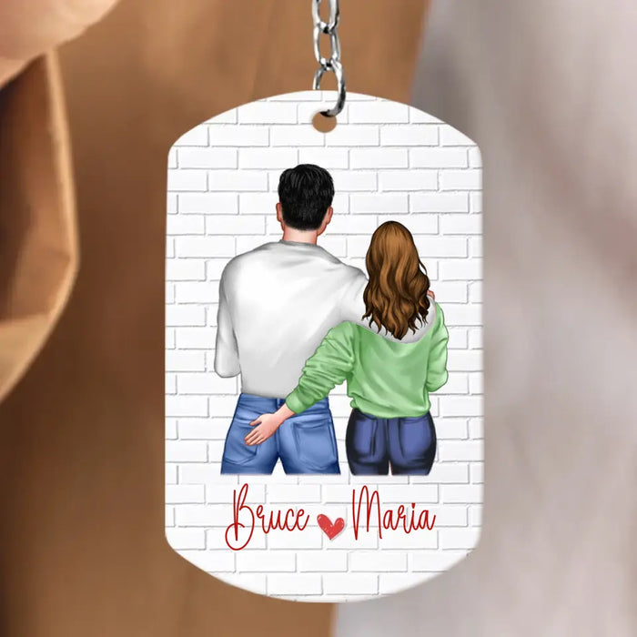 Custom Couple Aluminum Keychain - 
 Gift Idea For Couple/Him/Her/Wife/Husband - You're A Pain In The Ass
