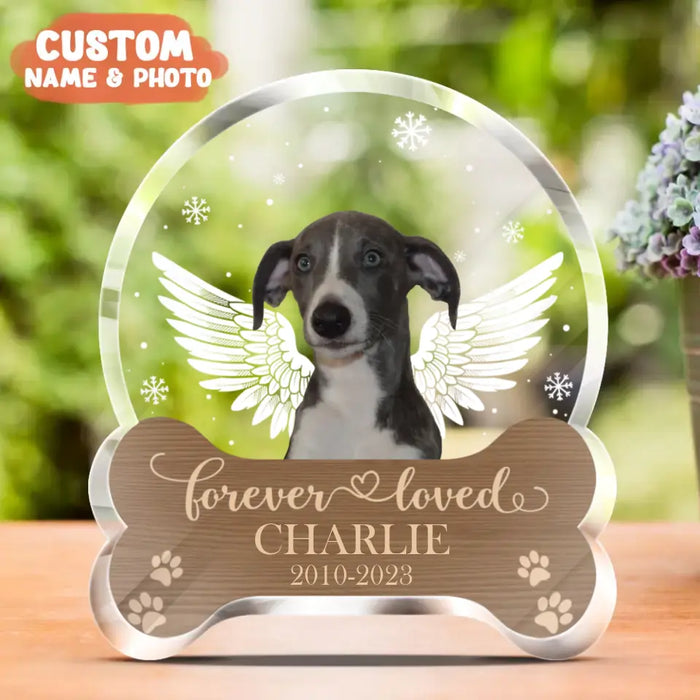 Custom Personalized Memorial Acrylic Plaque - Upload Dog Photo - Memorial Gift For Dog Lover, Dog Owner - Forever Loved