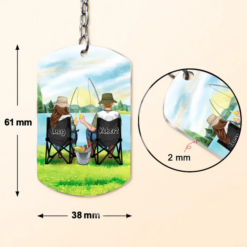 Personalized Fishing Couple Aluminum Keychain - Gift Idea For Him/Husband - You Are The Rod To My Reel