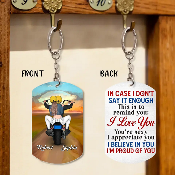 Personalized Riding Motor Couple Aluminum Keychain - Gift Idea For Him/ Husband - You're Sexy