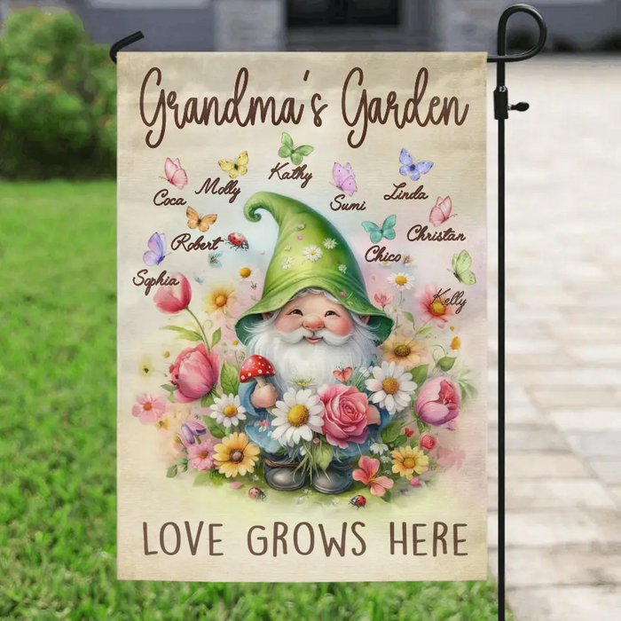 Custom Personalized Grandma's Garden Flag Sign - Mother's Day Gift Idea For Grandma/ Mother - Upto 10 Kids