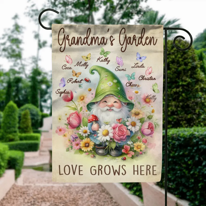 Custom Personalized Grandma's Garden Flag Sign - Mother's Day Gift Idea For Grandma/ Mother - Upto 10 Kids
