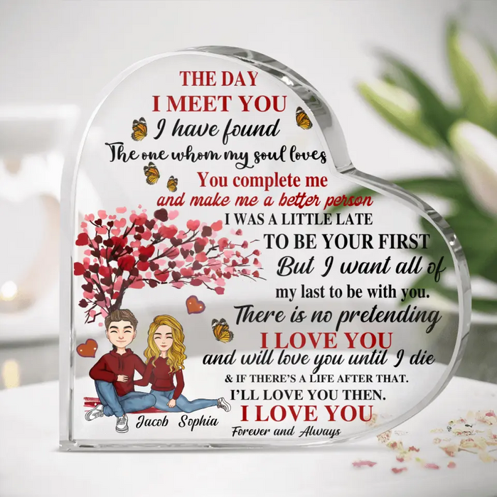 Personalized Couple Acrylic Plaque - Gift Idea For Couple/Him & Her - The Day I Met You