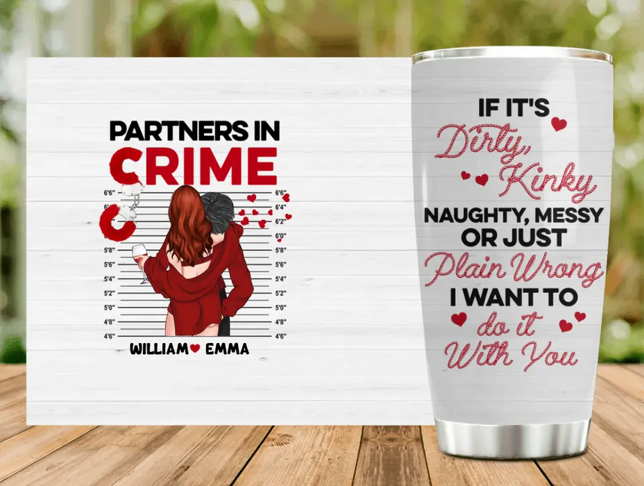 Personalized Couple Tumbler - Gift Idea For Him/Her/Couple/Valentine's Day - Partners In Crime