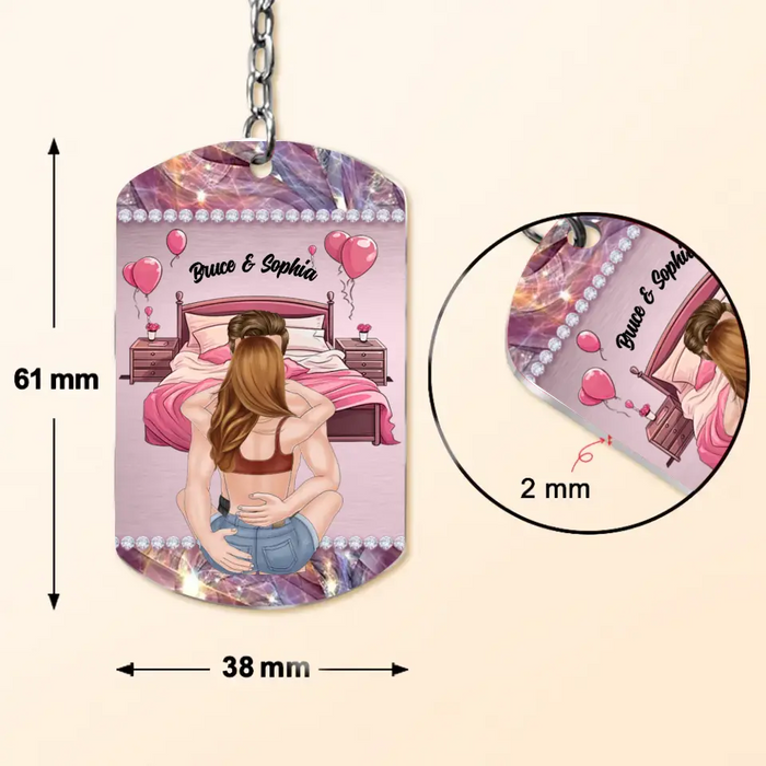Personalized Sexy Couple Aluminum Keychain - Gift Idea For Couple/Her/Him - I Adore You
