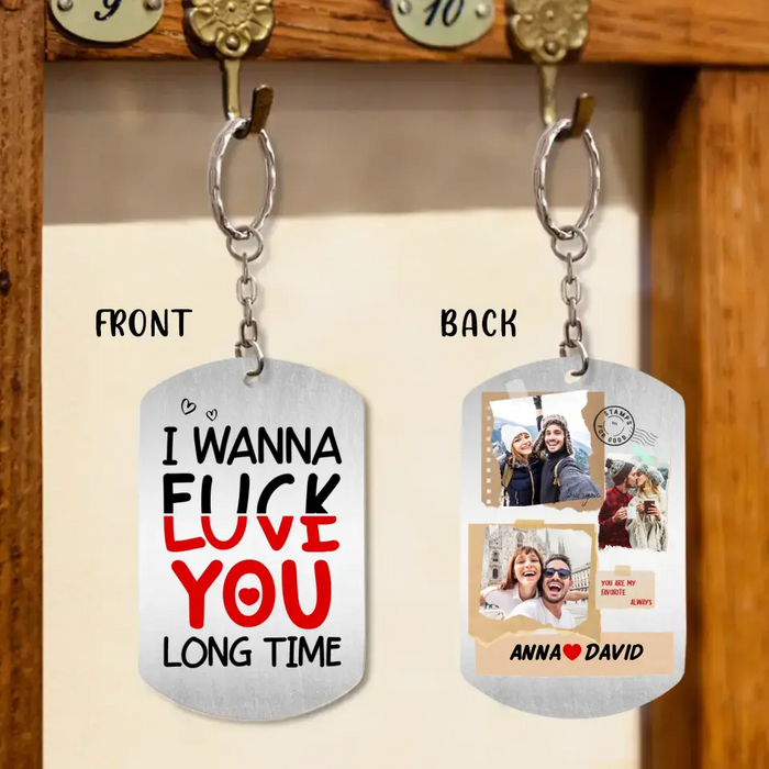 Custom Personalized Couple Photo Aluminum Keychain - Gift Idea For Couple/Him/Her/Valentine's Day - I Love You