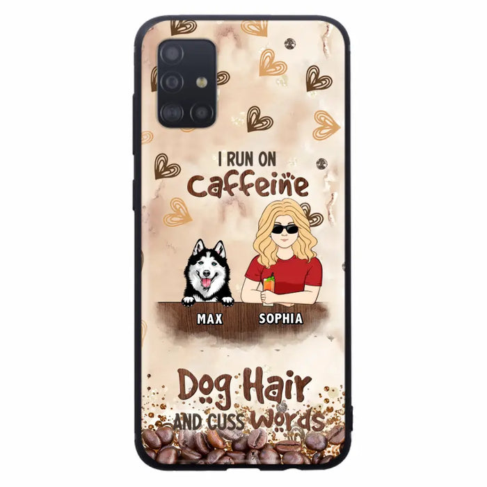 Personalized Pet Phone Case - Gift Idea For Dog/Cat/Horse Lovers - I Run On Caffeine Dog Hair And Cuss Words - Case For iPhone/Samsung