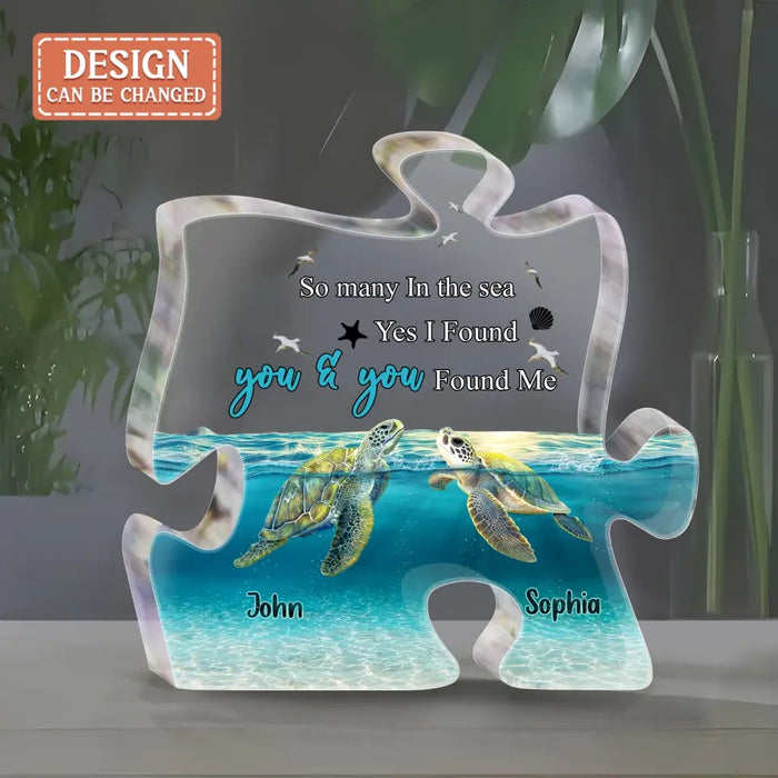 Personalized Ocean Couple Turtle Acrylic Plaque - Gift Idea For Couple/Valentine's Day - I Love You To The Beach And Back