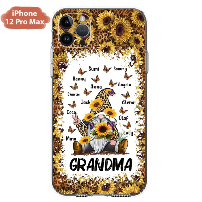 Personalized Sunflower Grandma Phone Case - Gift Idea For Grandma - Up to 12 Kids - Case For iPhone/Samsung