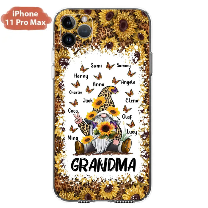 Personalized Sunflower Grandma Phone Case - Gift Idea For Grandma - Up to 12 Kids - Case For iPhone/Samsung