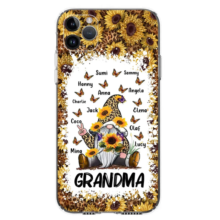 Personalized Sunflower Grandma Phone Case - Gift Idea For Grandma - Up to 12 Kids - Case For iPhone/Samsung