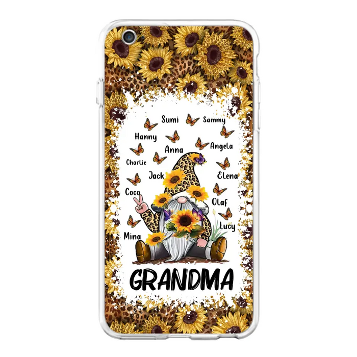 Personalized Sunflower Grandma Phone Case - Gift Idea For Grandma - Up to 12 Kids - Case For iPhone/Samsung