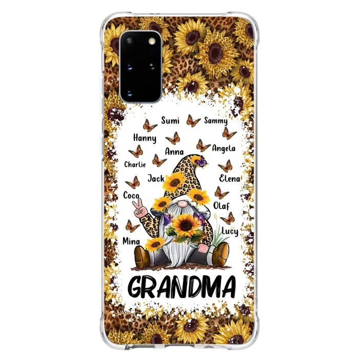 Personalized Sunflower Grandma Phone Case - Gift Idea For Grandma - Up to 12 Kids - Case For iPhone/Samsung