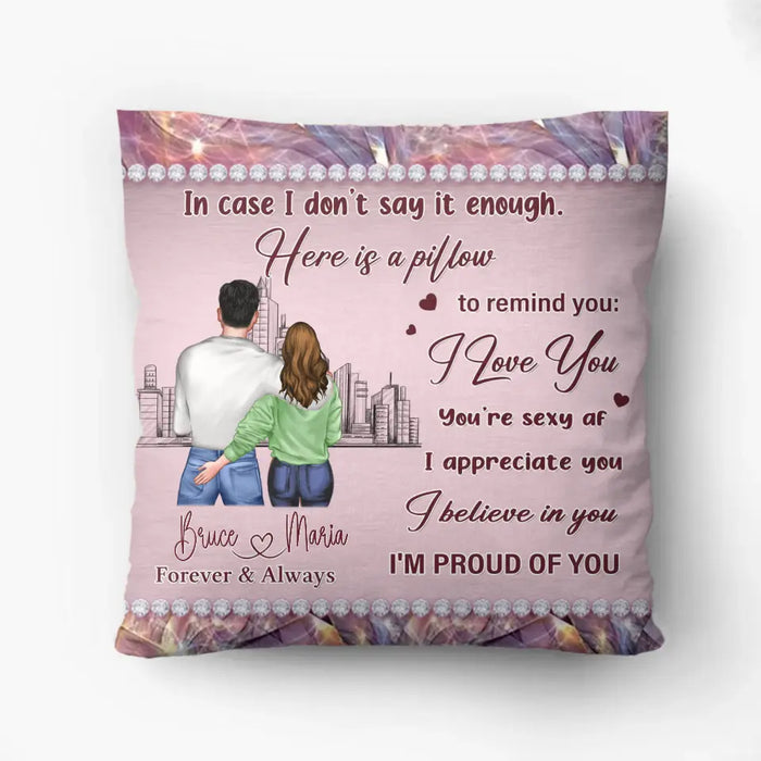 Custom Personalized Couple Pillow Cover - Gift Idea For Couple/ Valentine 2024 - Here Is A Pillow To Remind You: I Love You