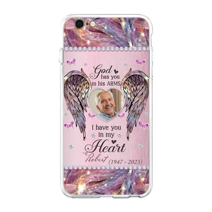 Custom Personalized Memorial Phone Case - Memorial Gift Idea For Family - Case For iPhone/Samsung - God Has You In His Arms