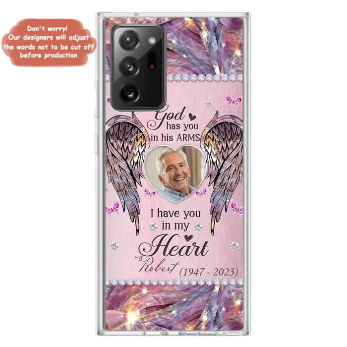 Custom Personalized Memorial Phone Case - Memorial Gift Idea For Family - Case For iPhone/Samsung - God Has You In His Arms