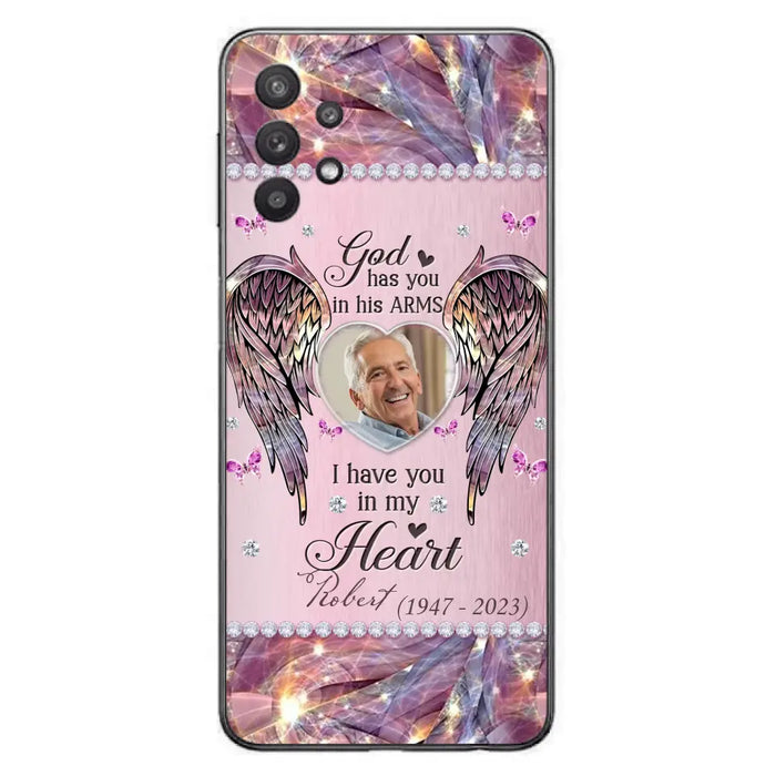 Custom Personalized Memorial Phone Case - Memorial Gift Idea For Family - Case For iPhone/Samsung - God Has You In His Arms