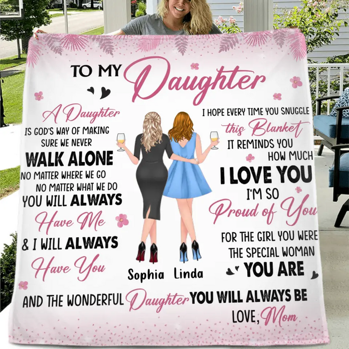Personalized To My Daughter Quilt/Fleece Throw Blanket  - Gift Idea For Daughter - I'm So Proud Of You