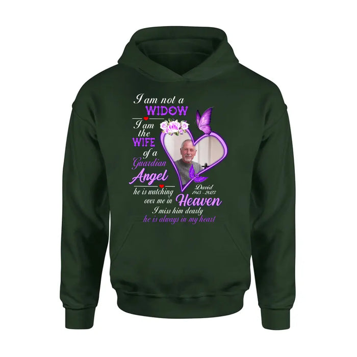 Custom Personalized Memorial Photo T-Shirt/ Long Sleeve/ Sweatshirt/ Hoodie - Upload Photo - Gift Idea For Family - I Am Not A Widow