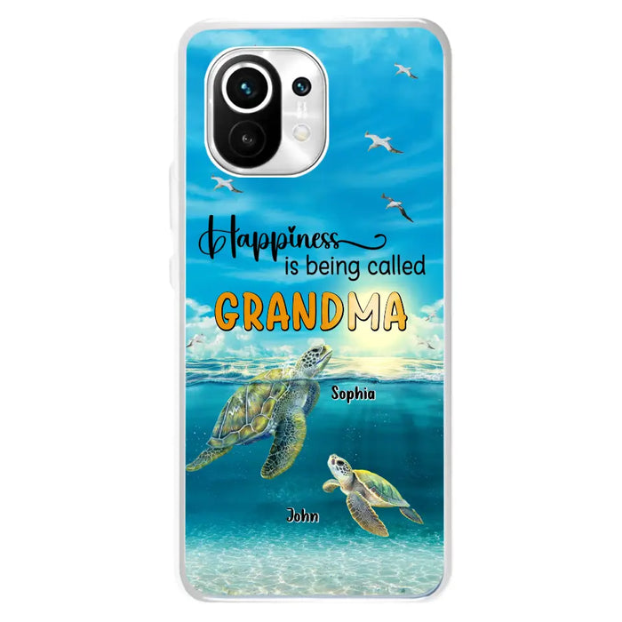 Custom Personalized Grandma Mom Turtle Phone Case - Gift Idea For Grandma - Up to 10 Kids - Happiness Is Being Called Grandma - Case For Oppo/Xiaomi/Huawei