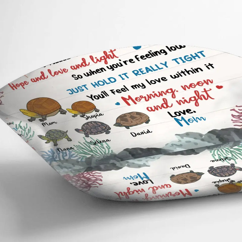 Personalized Turtle Pillow Cover - Gift For Daughter Granddaughter, Turtle Lovers - Up to 4 Turtles