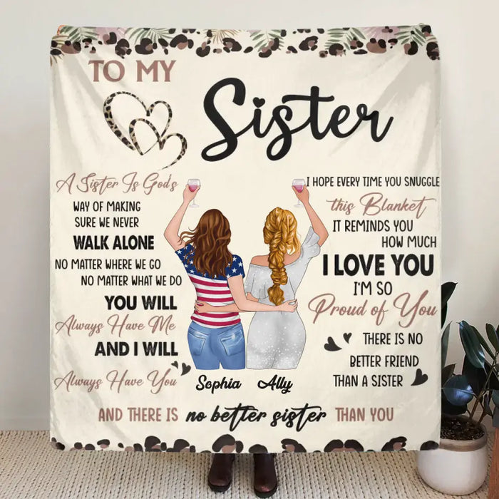 Personalized Sister Quilt/Fleece Throw Blanket  - Gift Idea For Sister/Siblings - There Is No Better Friend Than A Sister