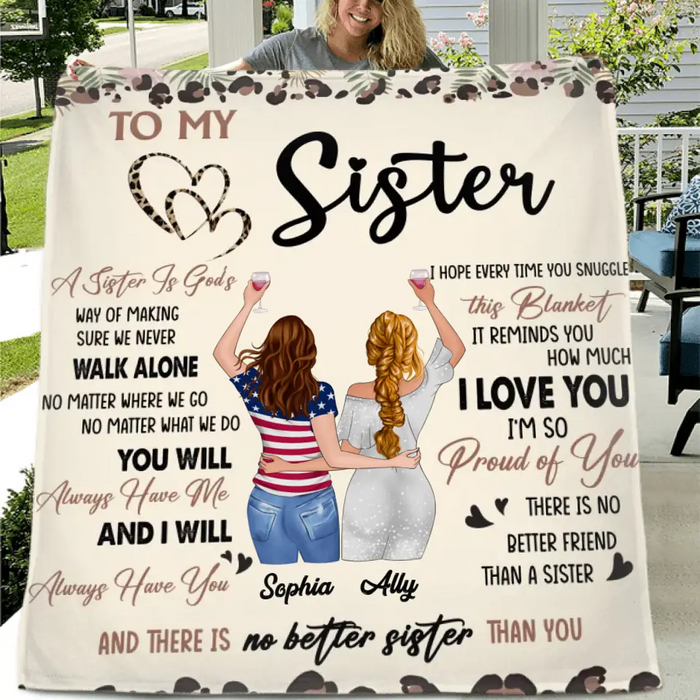Personalized Sister Quilt/Fleece Throw Blanket  - Gift Idea For Sister/Siblings - There Is No Better Friend Than A Sister