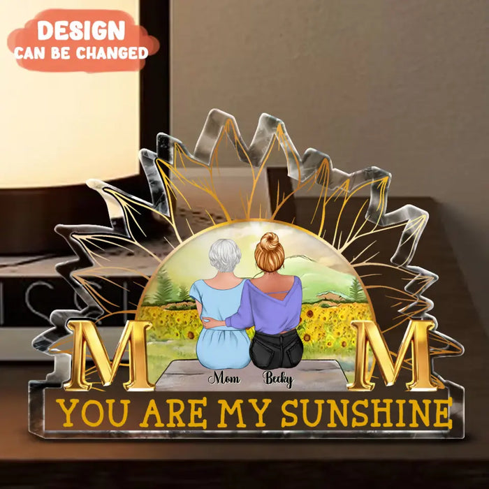 Personalized Mother And Daughters Sunflower Acrylic Plaque - Mom With Up to 4 Daughters - Gift Idea For Mother's Day - Mom You're My Sunshine