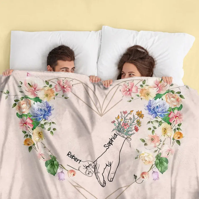 Personalized Mom Quilt Blanket/Fleece Throw Blanket - Gift Idea From Kid To Mom with up to 6 Kids - Mother's Day Gift