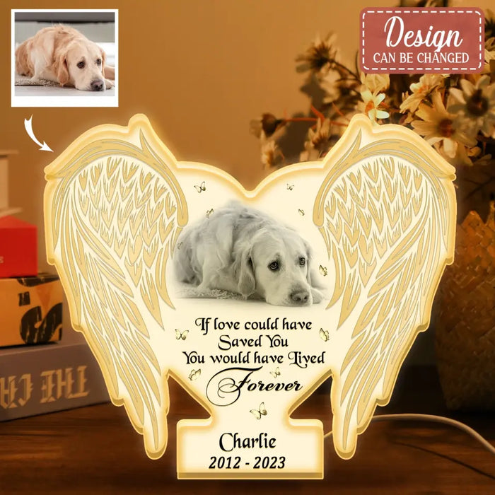Personalized Memorial Pet Wings Photo Light Box Light - Memorial Gift Idea For Family Member - Best Friends Come Into Our Lives And Leave Paw Prints On Our Hearts