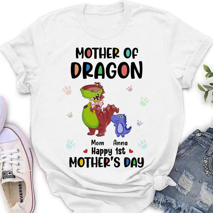 Custom Personalized Dragon Shirt/Baby Onesie - Gift Idea For Mother's Day - Happy 1st Mother's Day