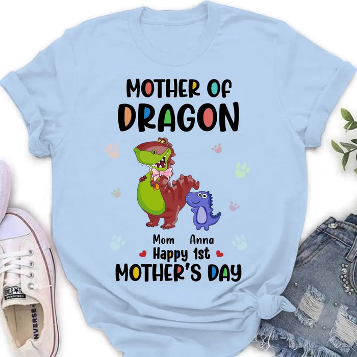 Custom Personalized Dragon Shirt/Baby Onesie - Gift Idea For Mother's Day - Happy 1st Mother's Day